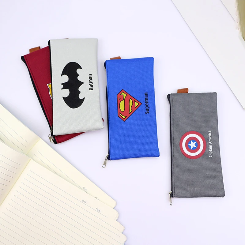 

Superhero Canvas Pencil Bag Stationery Storage Organizer Pencil Case School Supplies Pencil Case School Box Pencils Pouch