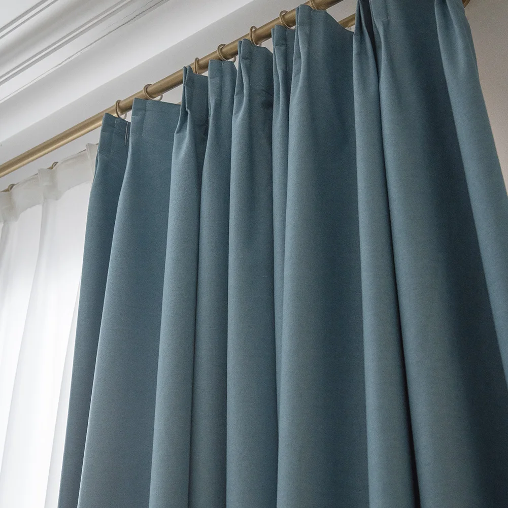 

2021 Modern Style Solid Color Cotton And Linen Thermal Insulated Curtains Blackout Curtain Drape For Living Room Bedroom Window