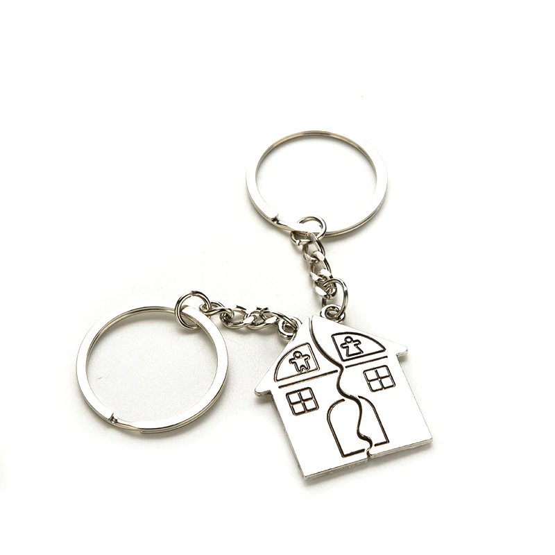 1pair new couple i love you lovers keychain warm house type couple key chain souvenirs valentines day gift built with love home free global shipping