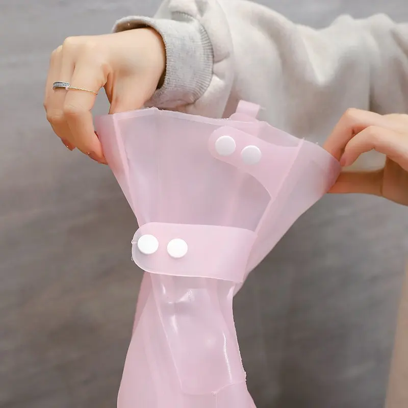 

High Quality New Rain Boots Waterproof PVC Rubber Boots Non-Slip Water Shoes Cover Rainy Day Men And Women Children Shoe Covers