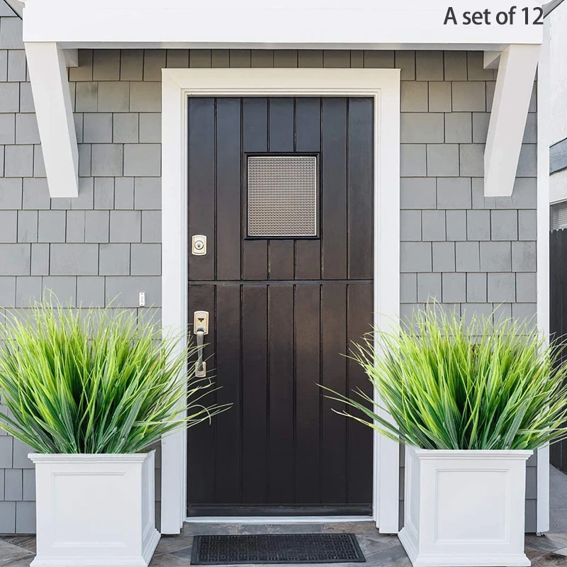 Artificial Grasses 12 Bundles Outdoor UV Resistant Fake Grass No Fade Faux Plastic Plants Garden Window Box Decorating | Дом и сад