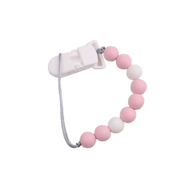 

Newborn Feeding Pacifier Baby Wooden Beaded Pacifier Clip Silicone Chain Nipple Holder Baby Pacifier For Children Drop shipping