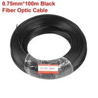 100m black jacket pmma end glow plastic optic fiber cable inner diameter 0 75mm for decorative lighting