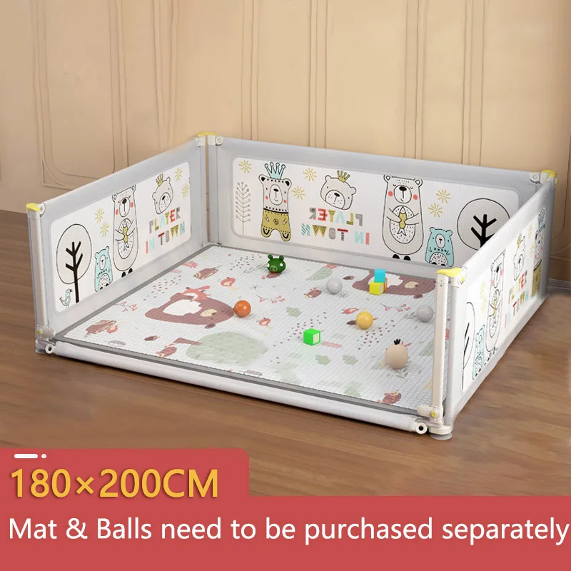 IMBABY Baby Playpen for Children Multifunction Liftable Bed Kids Safety Rail Guardrail Fence Anti-Collision Playpen Without Mat