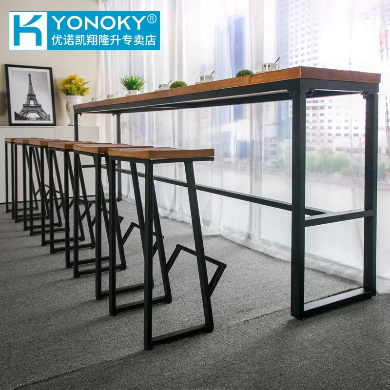Tieyi American Solid деревянный барный столик With The Wall Bar Chair семейная скамейка высокий стол