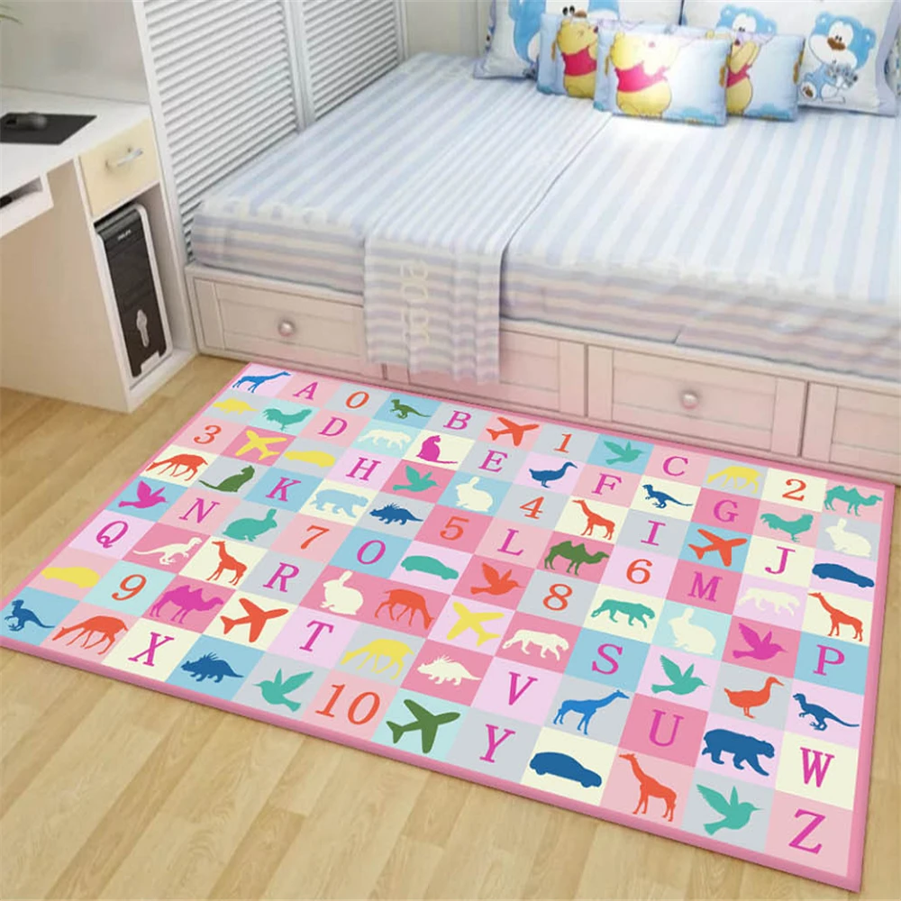 Cartoon Kids Rug Carpet Dinosaur Rugs for Living Room Bedroom Kithen Mat Carpets 3D Floor Area Flannel Anti-slip Doormat | Дом и сад