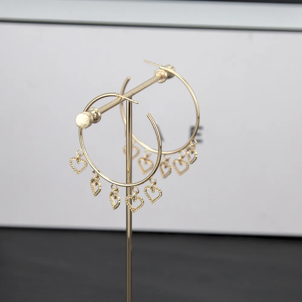 Корейские модные серьги золотого и серебряного цвета с большими полыми