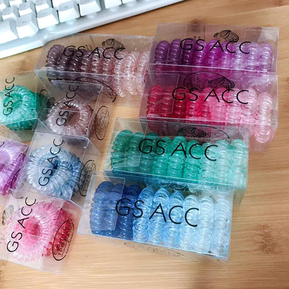 

Hair Accessories 3Pcs Premium Elastic Scrunchies Girls Women Spiral Hair Ties Hair Rope With Beautiful Gift Box Telephone Coil