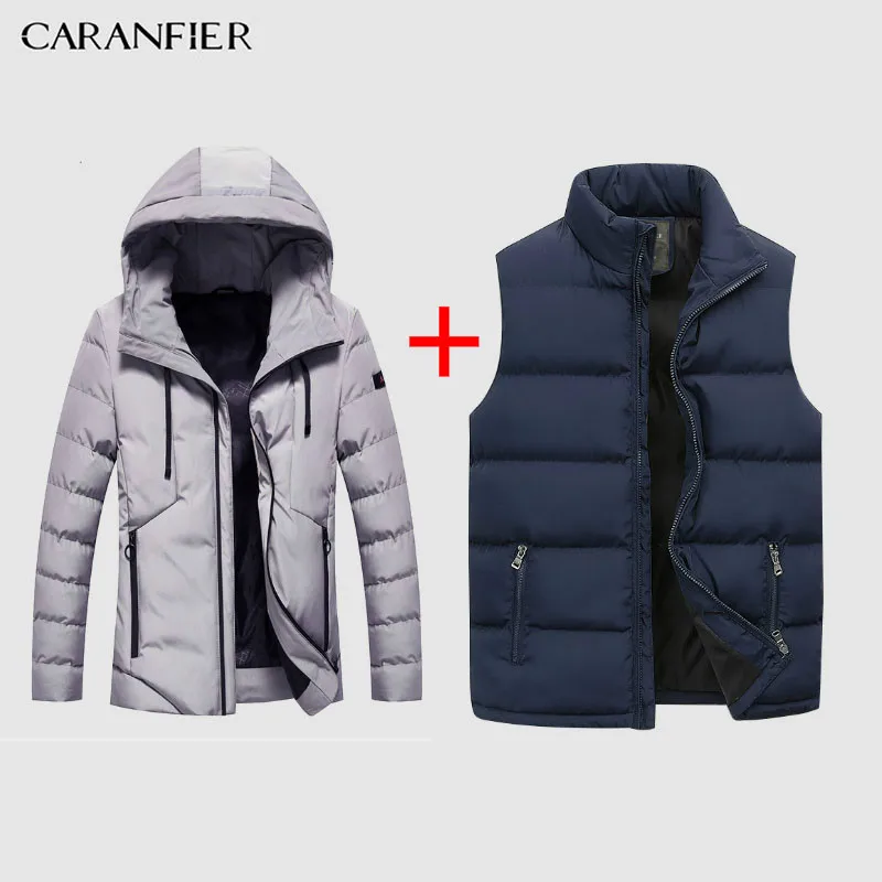 1101 Мужская парка CARANFIER, Прямая поставка, модная мужская зимняя куртка, пальто с капюшоном, теплое мужское зимнее пальто, повседневное облегающее Мужское пальто - Цвет: 1101