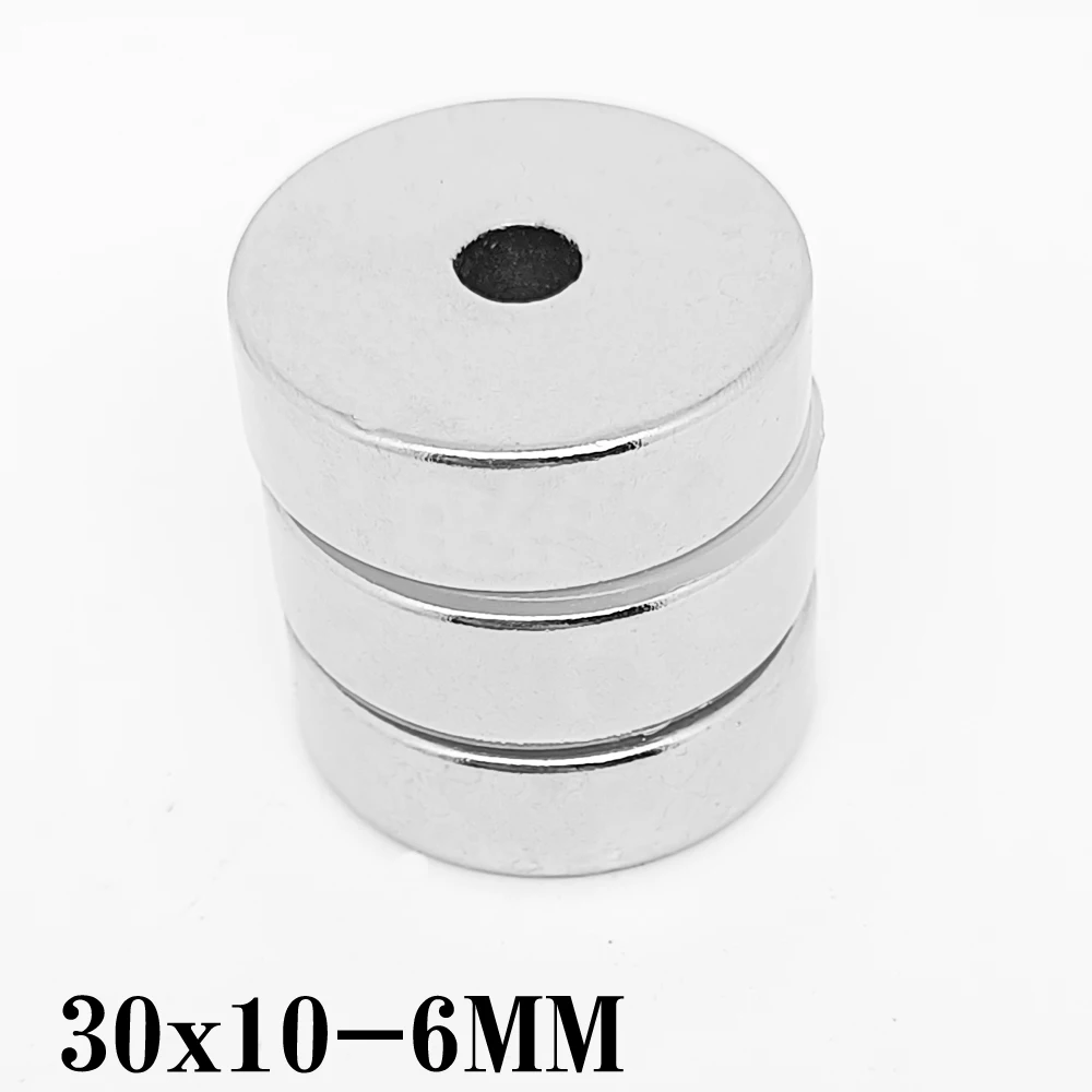 

1/2/5/10PCS 30x10-6 Disc Rare Earth Neodymium Magnet 30*10 mm Hole 6mm Round Countersunk Permanent Magnet 30X10-6mm 30*10-6