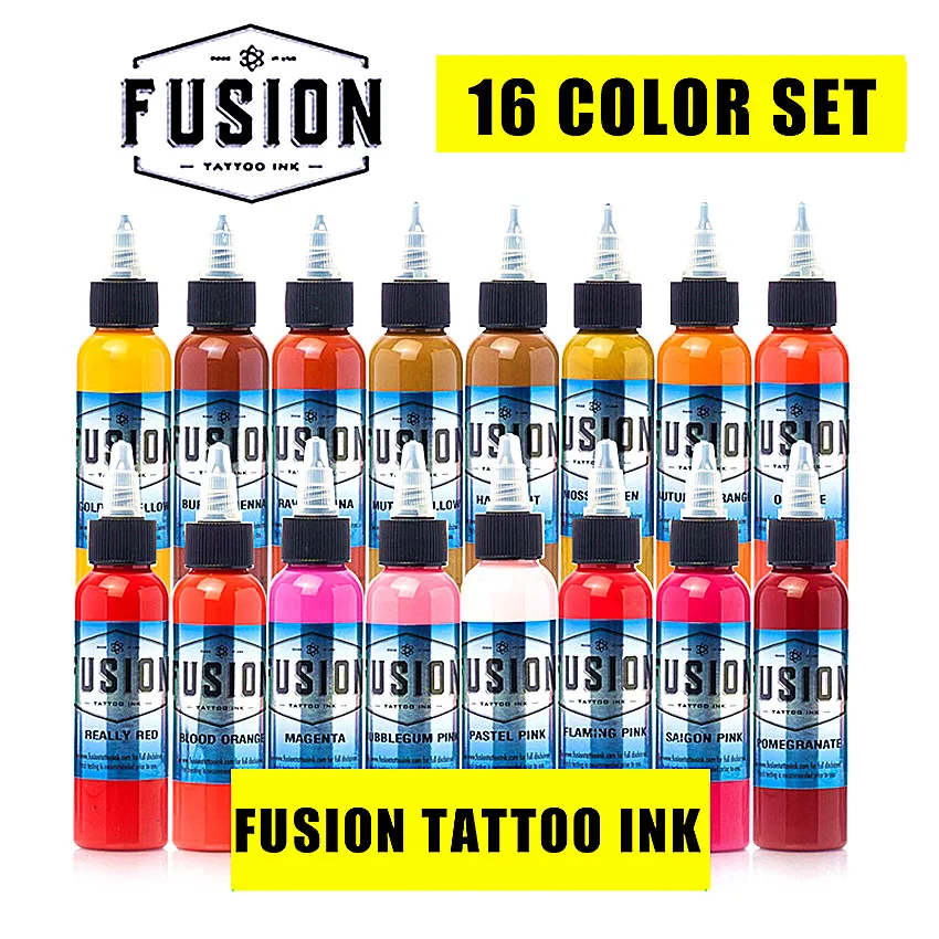 Набор чернил для татуировок Fusion 16 цветов пигментные перманентные чернила набор 30