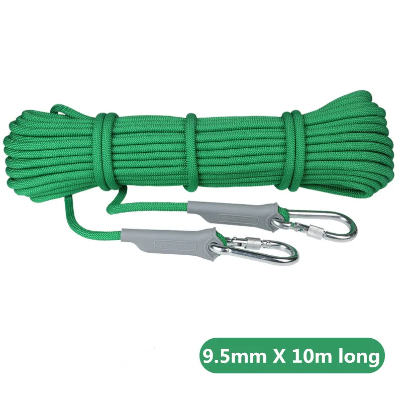 

Профессиональная скалолазающая веревка диаметром 9,5 мм длиной 10 метров, подходит для кемпинга, приключений, улицы, спасательный трос