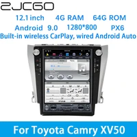 zjcgo car multimedia player stereo gps dvd radio navigation android screen system for toyota camry xv50 20122017