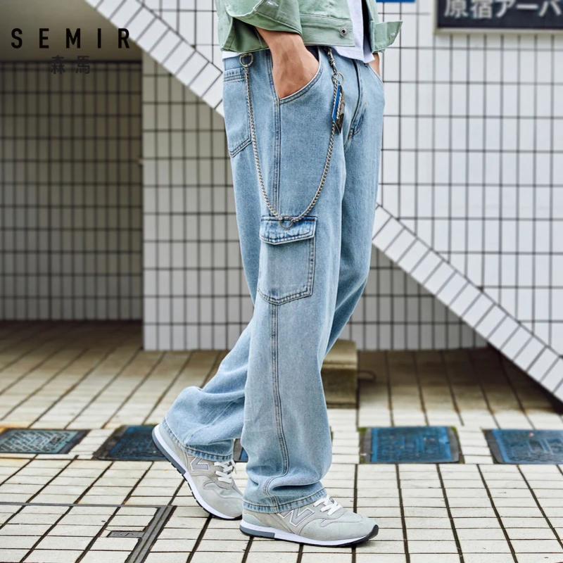 Джинсы SEMIR мужские свободные с широкими штанинами штаны из 2020 хлопка трендовые
