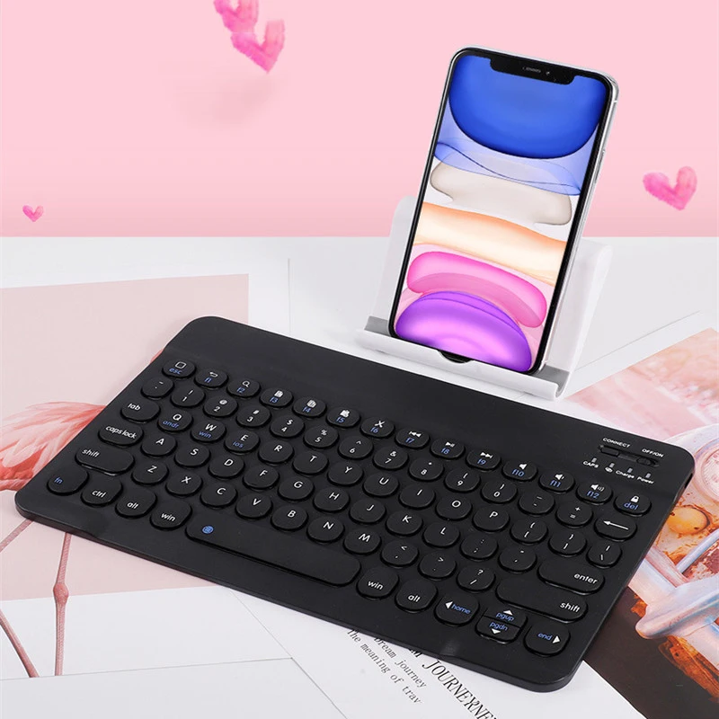 

Round Cap Bluetooth Keyboard for iPad Air 3 for Samsung/Huawei 2.4G Mouse Wireless Keyboard with Backlit Phone Keyboard Wireless