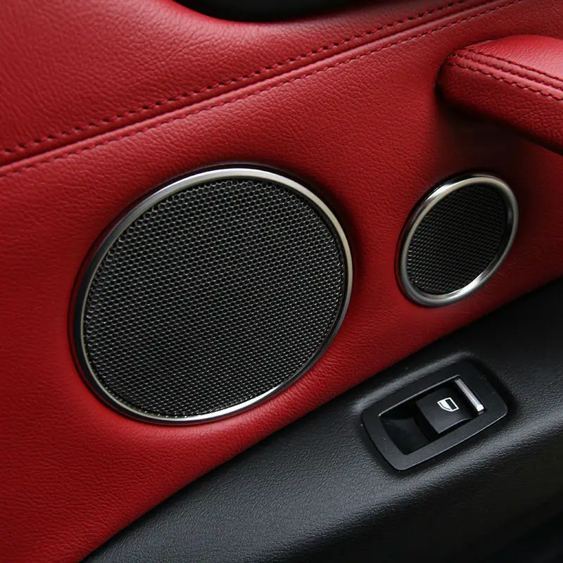 

1set=6pcs Interior Car Door Speaker Ring Cover Trim for BMW X5 f15 X6 f16 2014-2016 Car decoration