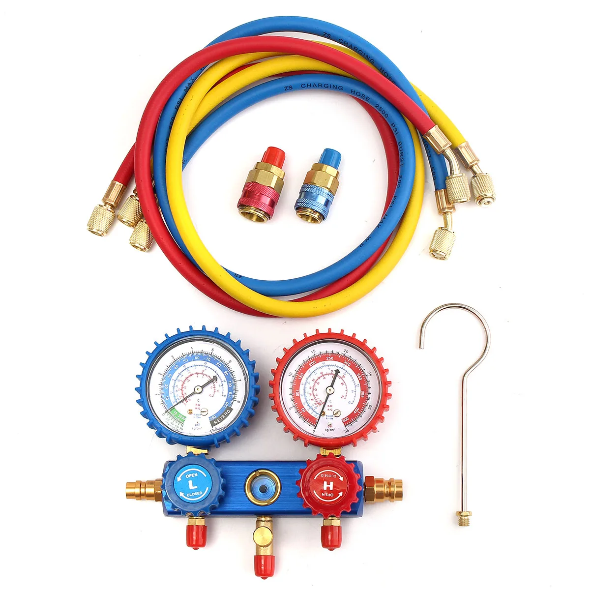 

For R134A A/C Manifold Gauge Set Refrigerant Charging Hose 90cm with 2 Quick Coupler For R134A Air-Conditioning Refrigeration