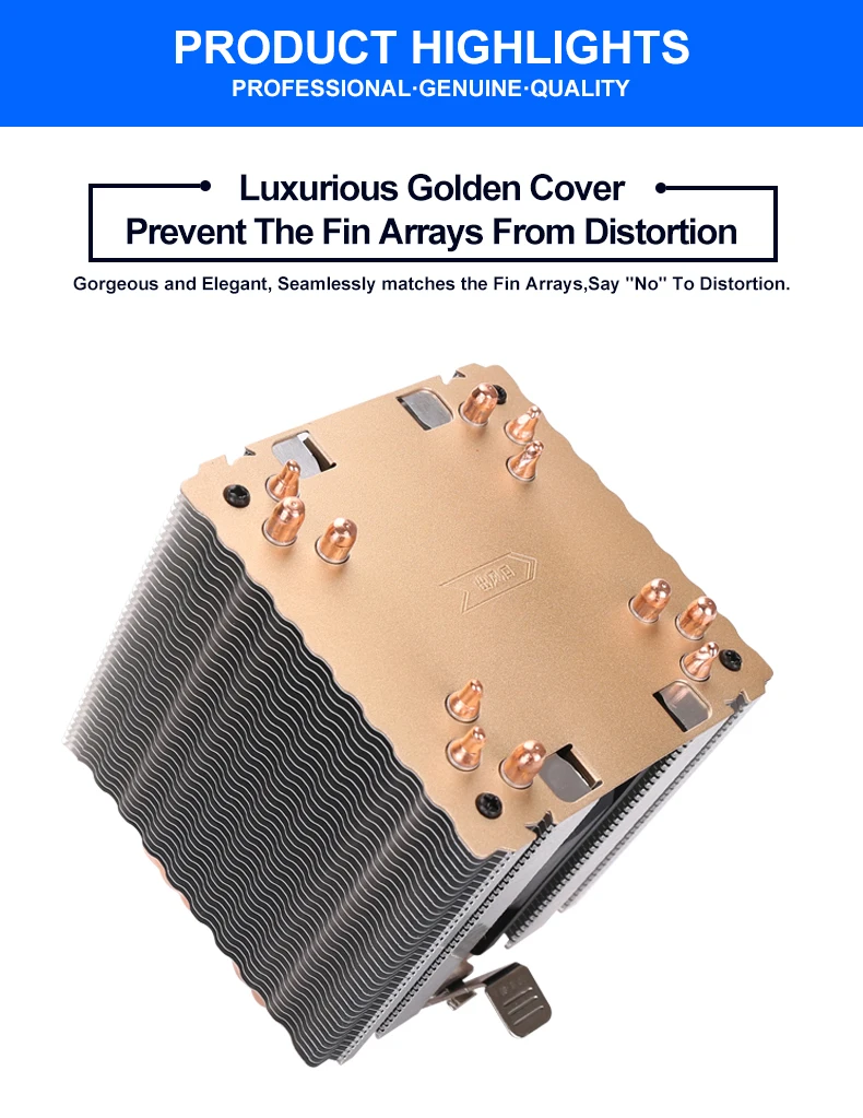 Вентилятор с 6 тепловыми трубками и двойной башенной системой охлаждения 9 см RGB