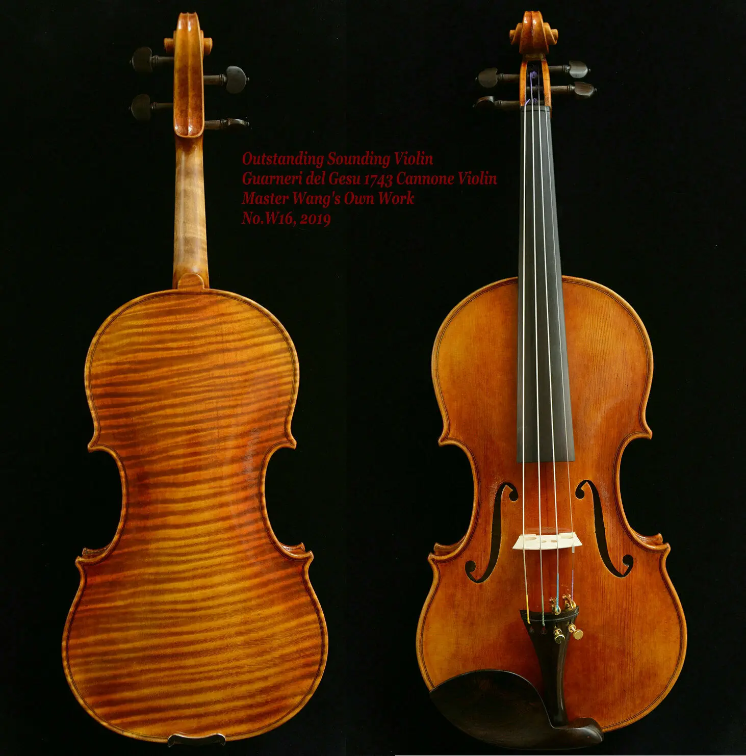 Настоящая фотография выдающаяся скрипка Guarneri 1743 cannon скрипка Maste's Own Work No. W16