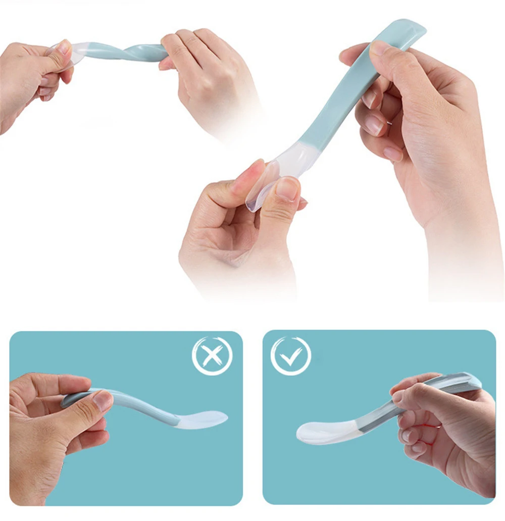 Набор силиконовых тарелок для малышей Детская тарелка разделенная миска ложка