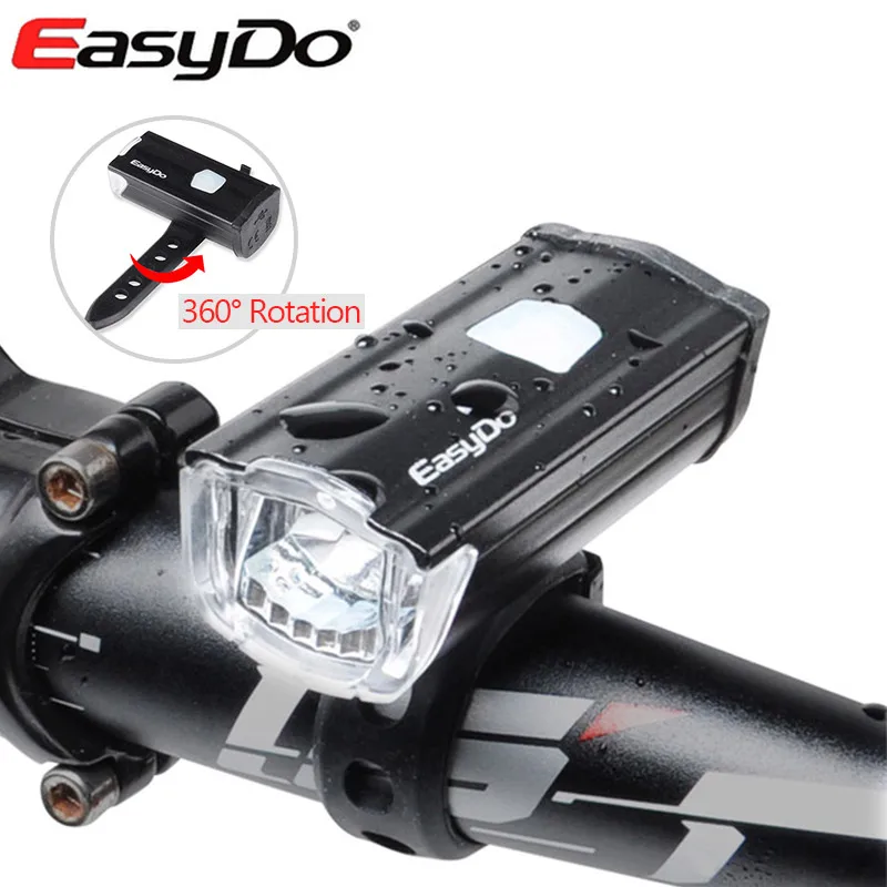 

Водонепроницаемый велосипедный передний фонарь Easydo, USB-зарядка, налобный фонарь на руль горного и шоссейного велосипеда, портативный свето...