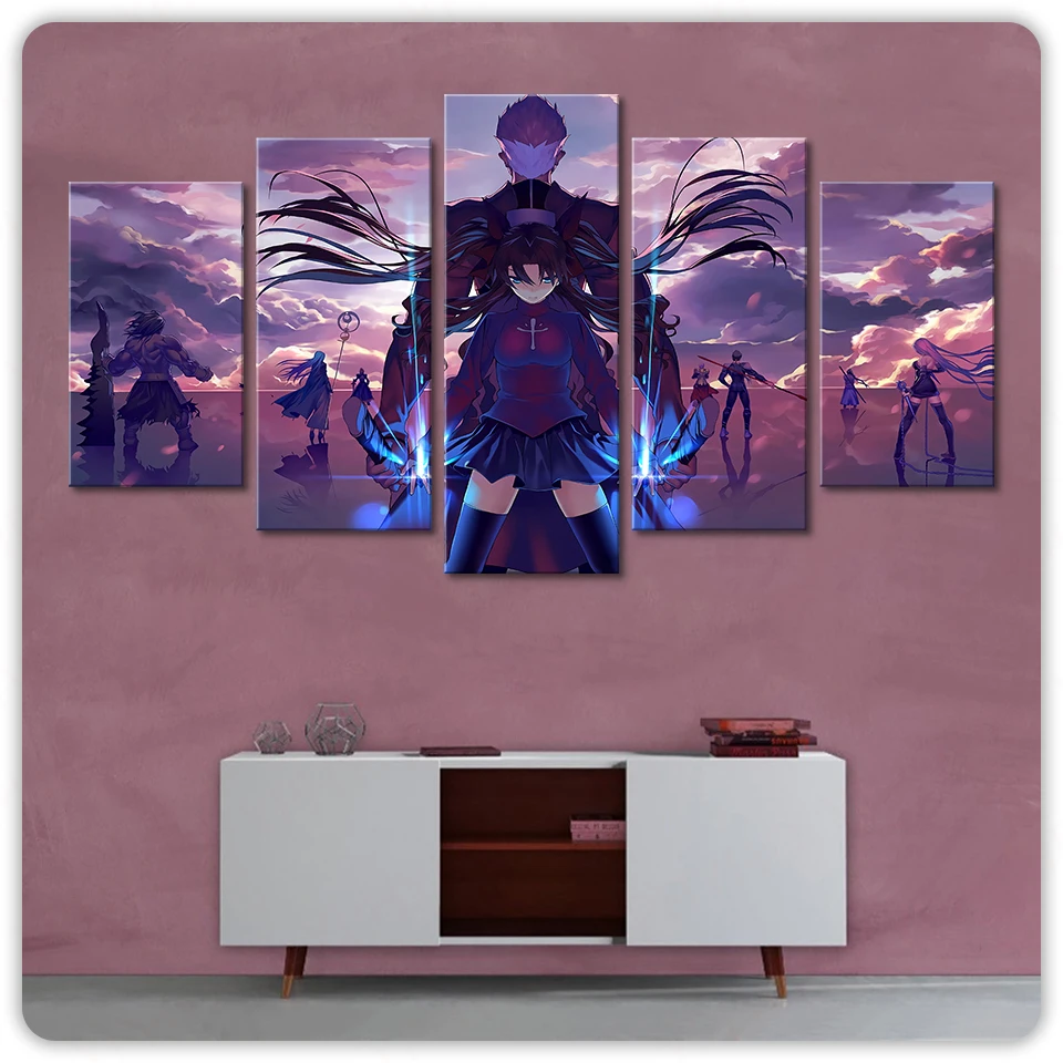 

Fate Stay Night Baby Room Anime Dining Painting Things For The Home Room Decor 5 Pieces Wall Art Decoration Poster Pictures