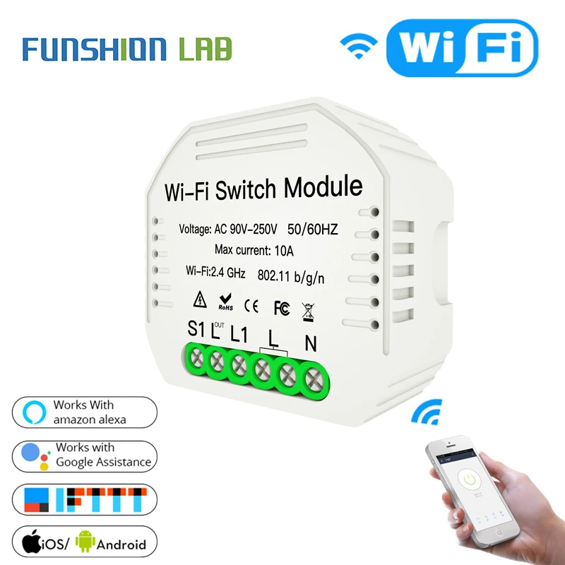 Двухполосный Wifi смарт светильник Diy релейный модуль Smart Life/Tuya приложение