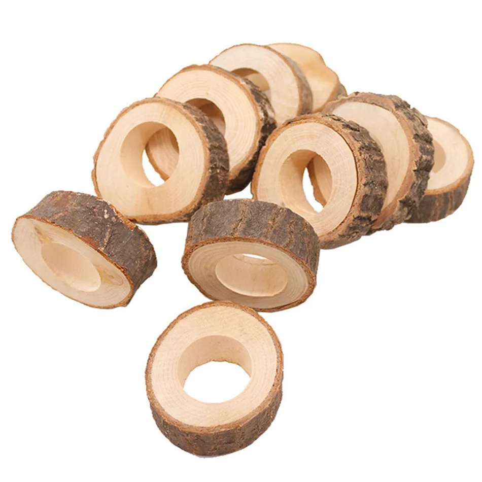 10 шт. деревенские круглые держатели кольцо для салфеток отеля на день рождения