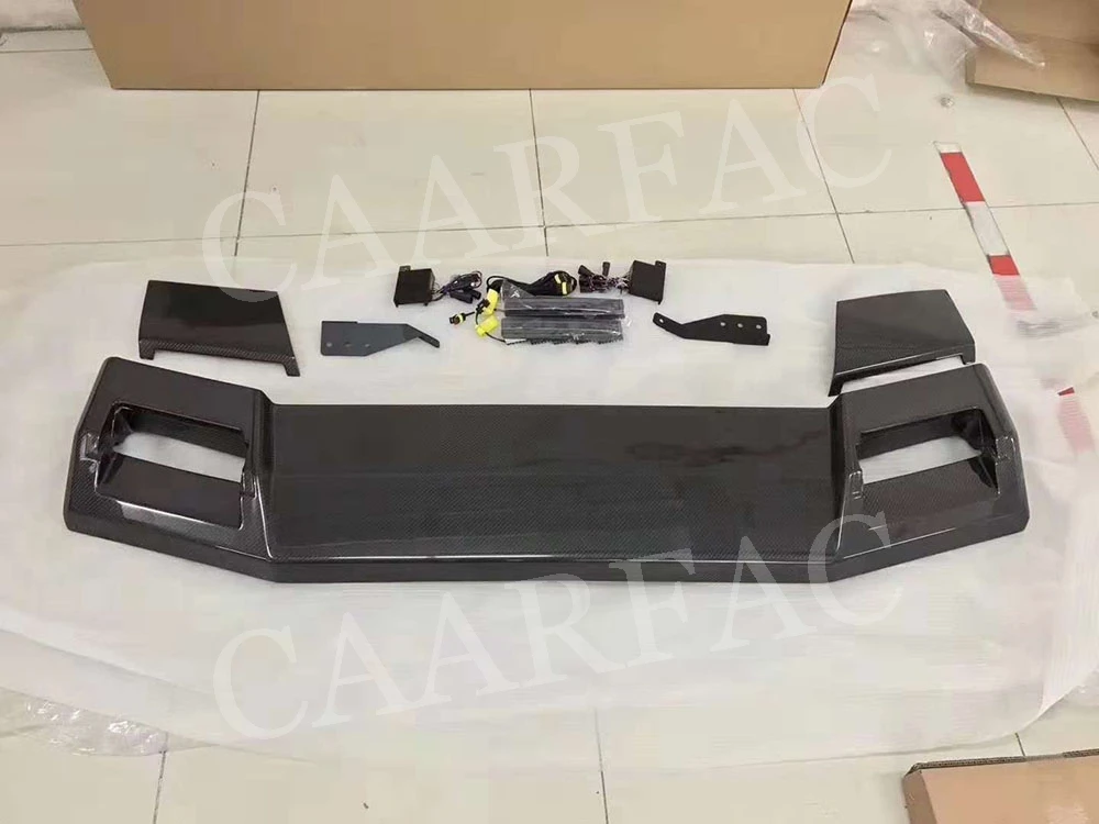 Продажа Задний спойлер на крышу из углеродного волокна со светодиодный ными лампами FRP, крылья для Mercedes Benz G класса W463 G500 G55 G65 Wagon 2015 Up B Style