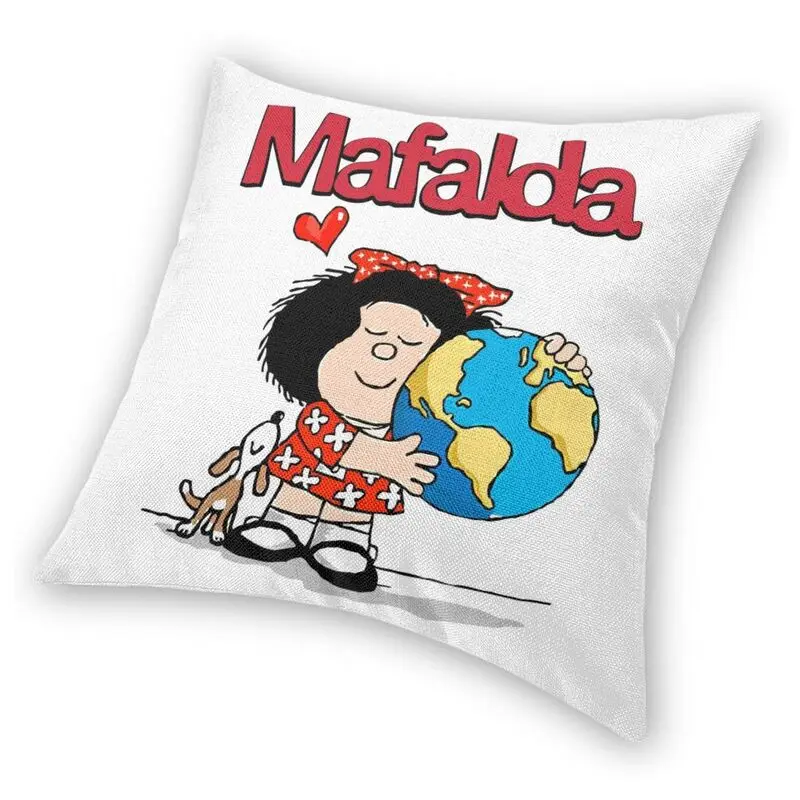 Прохладный Mafalda мира и ее подушка в виде щенка крышка украшения 3D двухсторонняя