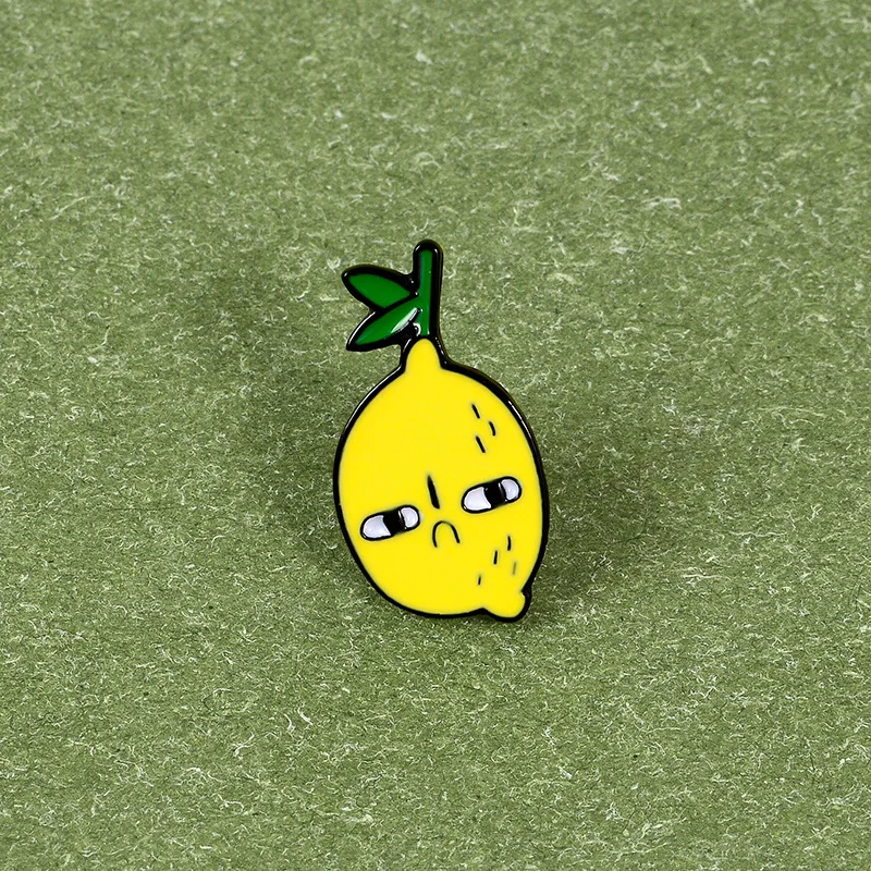 Креативная мультяшная Милая брошь с изображением лимона и пота значок для одежды