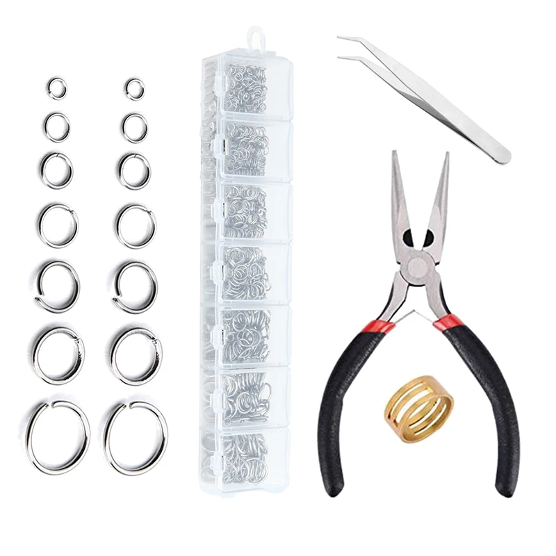 770 шт Открытые Кольца смешанные набор с щипцы-пинцет ювелирные изделия
