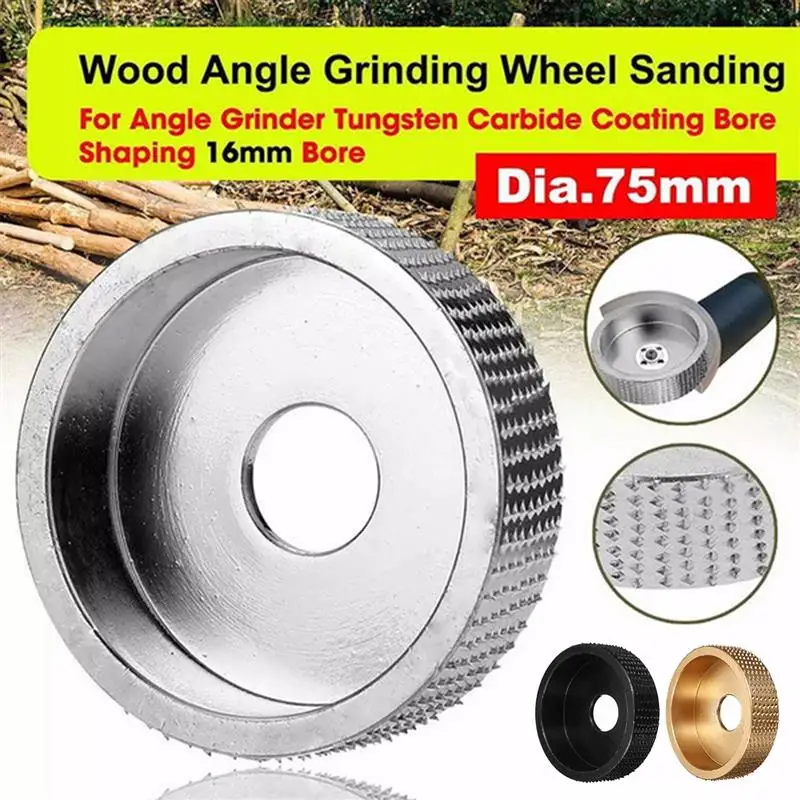 

75mm Wood Shaping Disc Tungsten Carbide Woodworking Carving Grinder Abrasive Wheel Sanding Rotary Tool For Angle Grinder