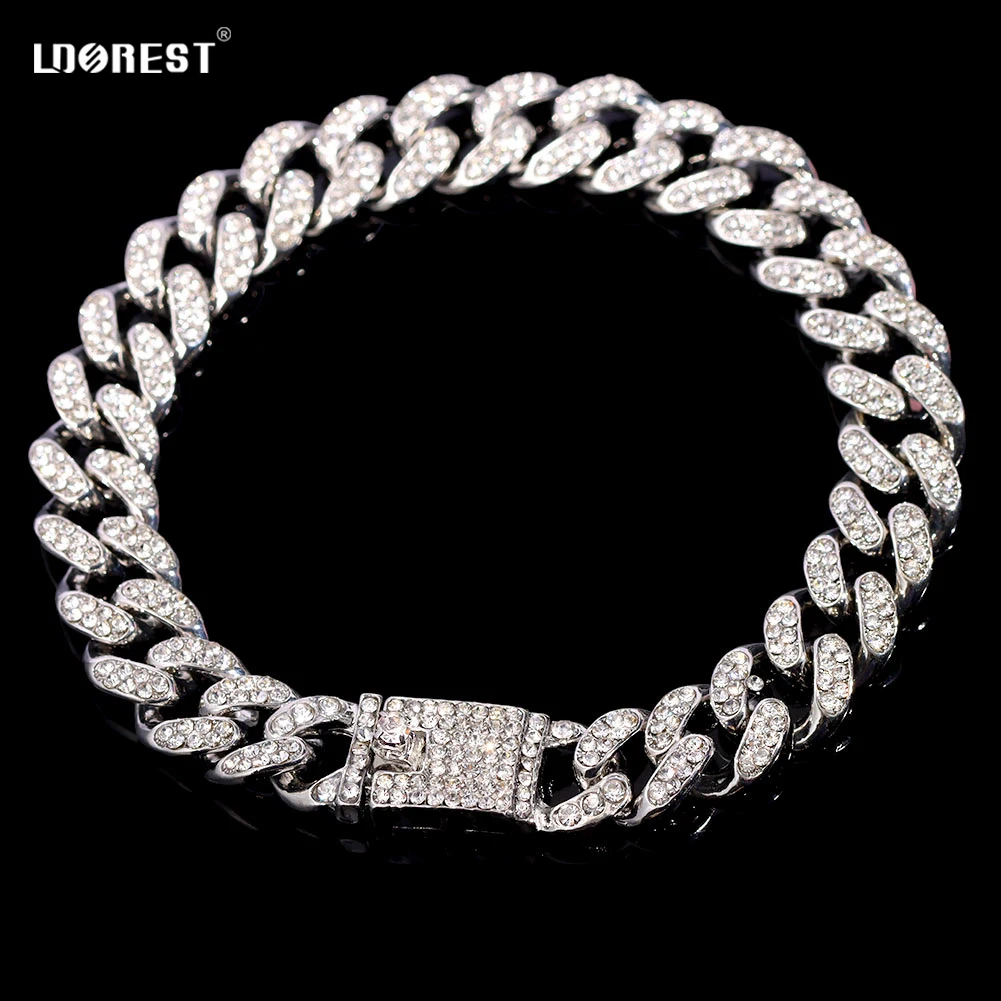 

Men Women Iced Out Miami Cuban Link Anklets Bracelet With 13mm Shiny Chunky Metal Chain Cuban Anklet Male Trendy Jewelry Hip Hop