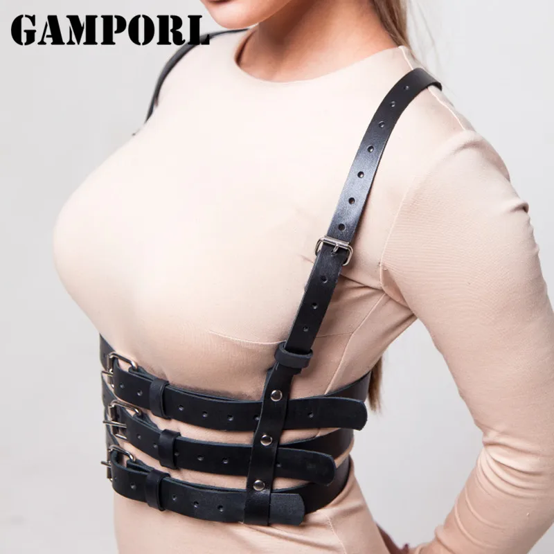 GAMPORL кожаная нагрудная портупея женское сексуальное белье Harajuku ранние чулки пояс