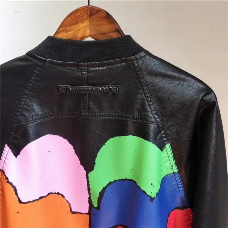 Модная куртка из искусственной кожи с рукавами летучая мышь женская уличная