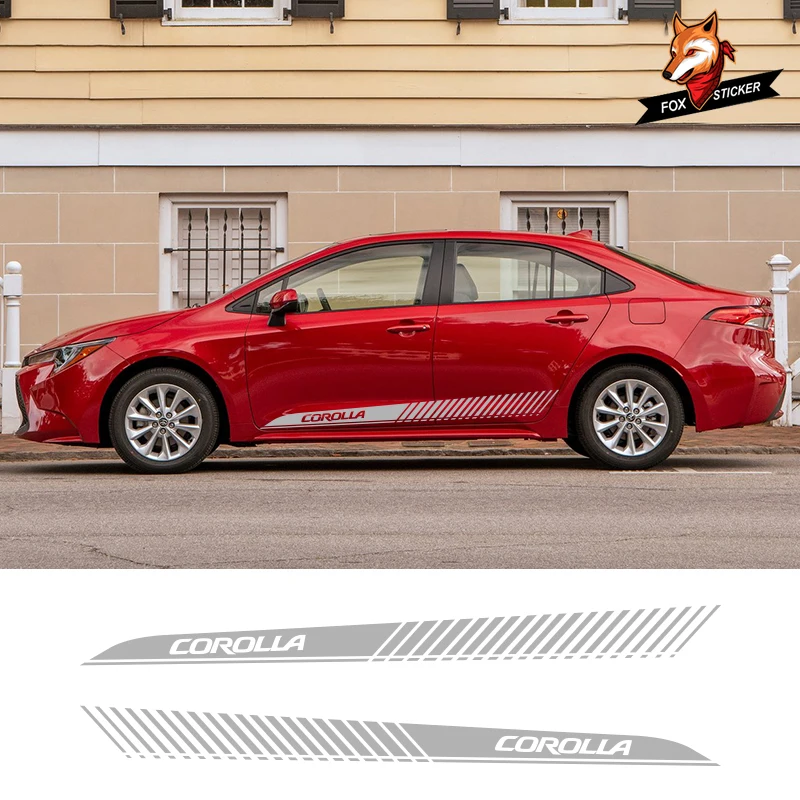 

2 PCS Vinyl Side Decals Stripes Wraps Body Stickers Car Styling Car Sticker and Decal Car Accessaries for Toyota Corolla