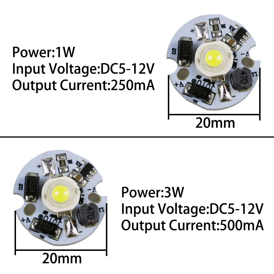 DC3-6V на возраст от 5 до 12 лет 12-24V светодиодный PCB Instal 1 Вт светодиодные лампы 3W чип SMD