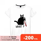 Женская футболка хлопок What cat