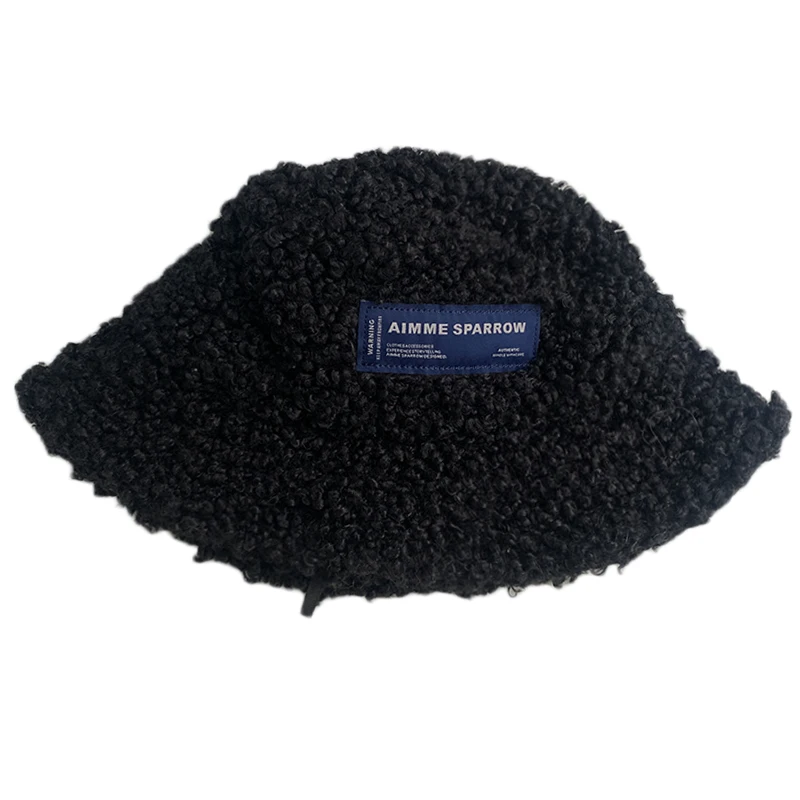

Leisure day pasted fisherman's hat lady's lamb's cashmere warm basin hat winter thick style hat women hat