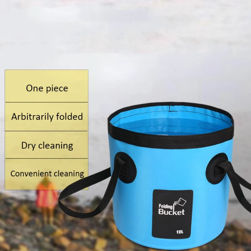 12L Multifunctional Collapsible Folding Fishing Bucket Outdoor Waterproof Water Storage Container Bucket For Camping Hiking Trav