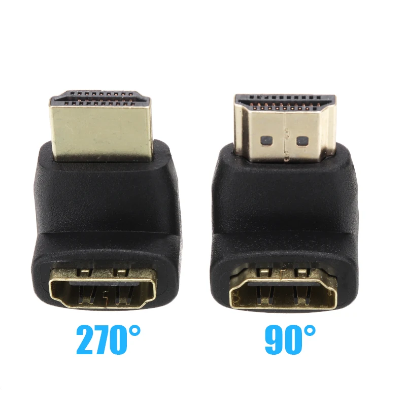 2 шт. 90 градусов + 270 под прямым углом совместимому с HDMI адаптер Папа мама разъем