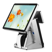 supermarket pos all in one 15touch screen pos system pos terminal with vfd 80mm printer