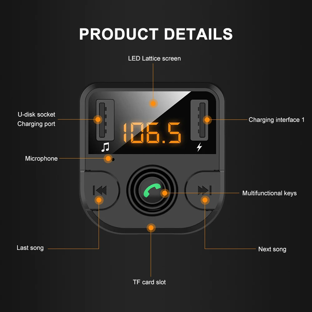 Car Fm Transmitter Wireless Bluetooth Receiving LCD MP3 Player Kit 3.1A Fast Hands Free USB Charger Shipped In Russia | Автомобили и
