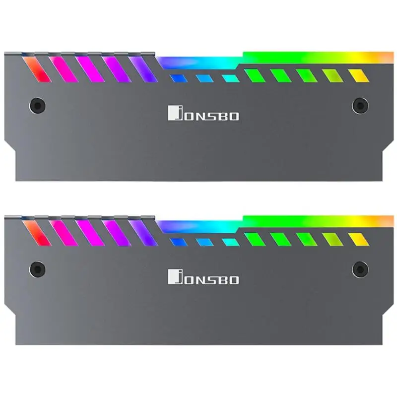 Jonsbo 2 шт. RGB 256 цвет автоматическое изменение ram памяти охлаждающий жилет 3pin DC12V Настольный алюминиевый охладитель из сплава жилет для нескольких палочек