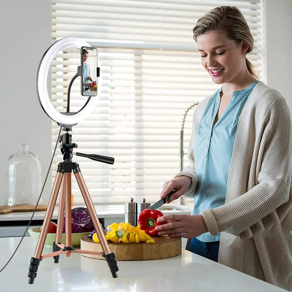 

top selling in 2020 Ring Light 16Cm With Tripod Stand Cell Phone Holder USB 3 Modes LED Light Support Wholesale and Dropshipping
