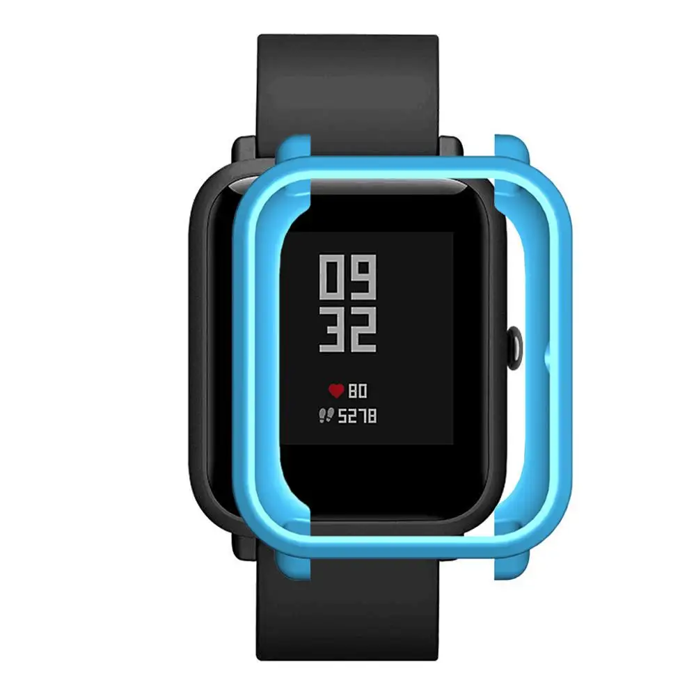 Мягкий ТПУ чехол Защитный чехол для Xiaomi Huami Amazfit Bip Youth/Lite защита экрана - Цвет ремешка: sky blue