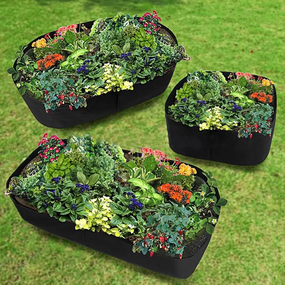 

1pcs Fabric Raised Garden Bed Square Garden Flower Grow Bag Vegetable Planting Bag Planter Pot with Handles for Plants Flower