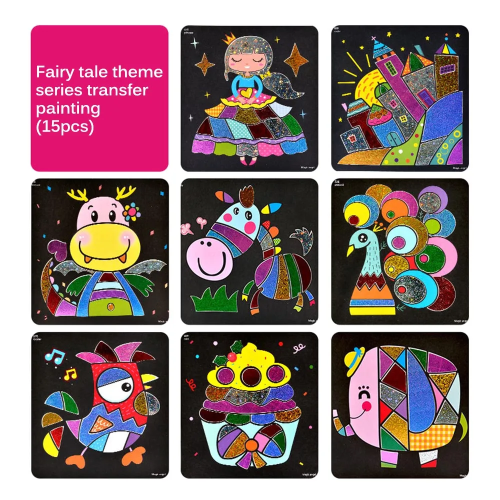 

DIY Cartoon Kid Art And Craft Toy Children Educational Learning Drawing Toy Magic Transfer Painting Craft