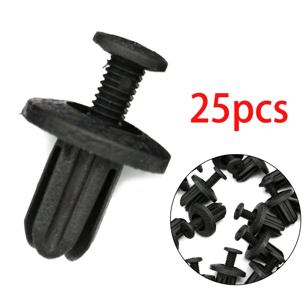 

25 Pcs Retainer Clip Black Clips For Honda Garnish Lining Nylon Pillar